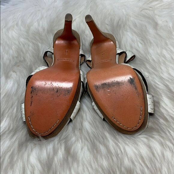 Coach Dani White Python Platform Sandals Sz 5 - Picture 6 of 6